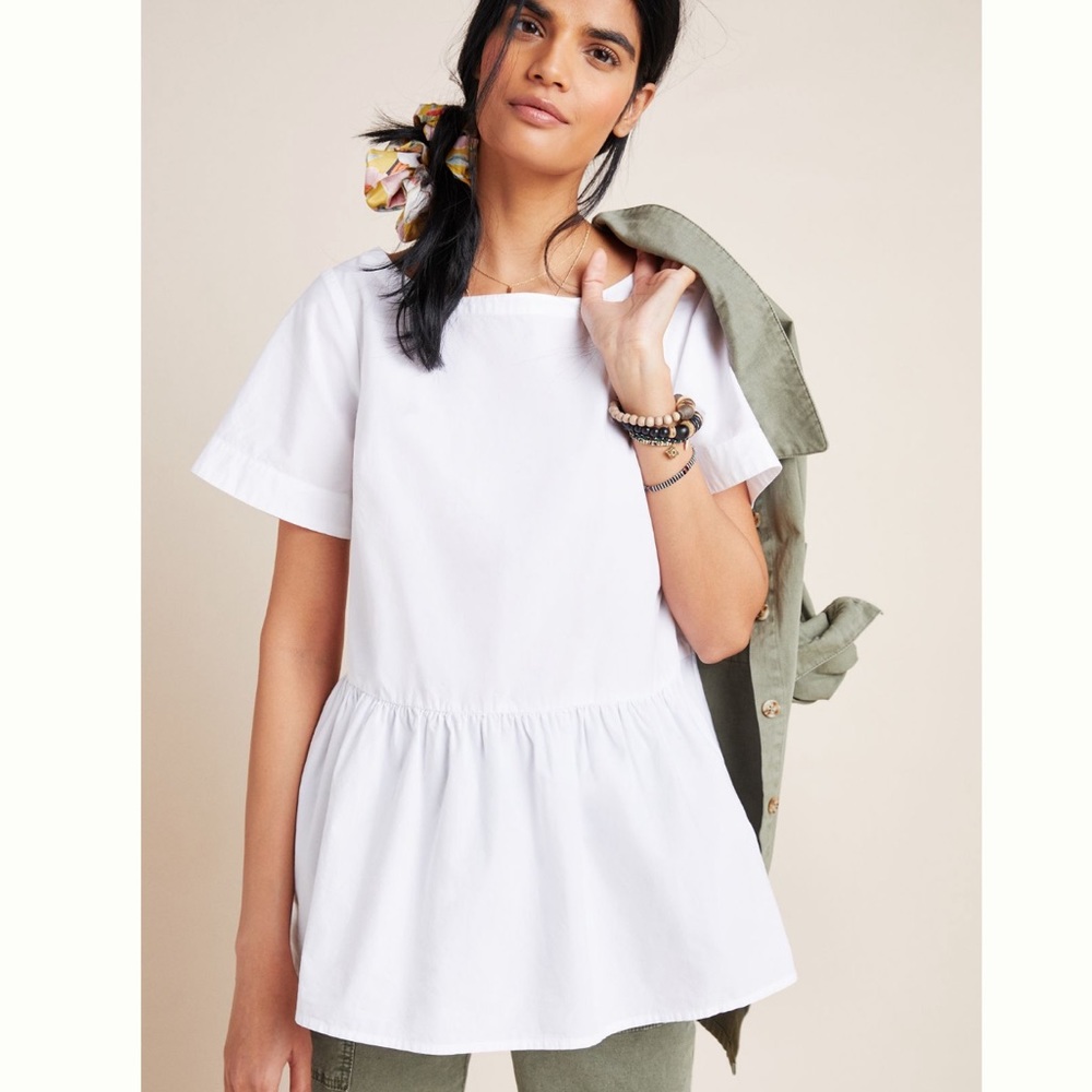 Anthropologie Maeve Darla Poplin Swing Blouse
